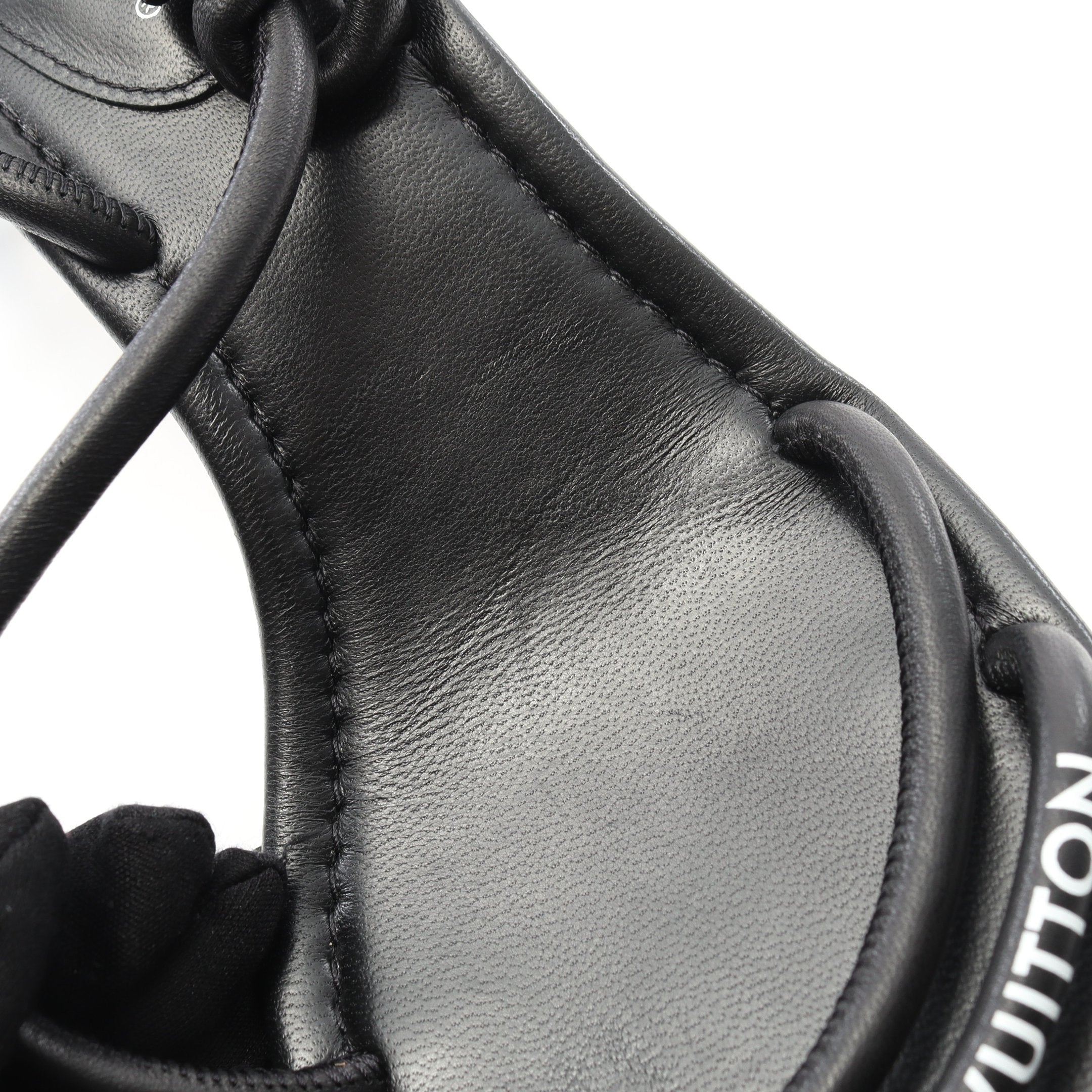 Louis Vuitton ブラックレザーサンダル LOUIS VUITTON - ルイ・ヴィトン LOUIS VUITTON LVイージーライン