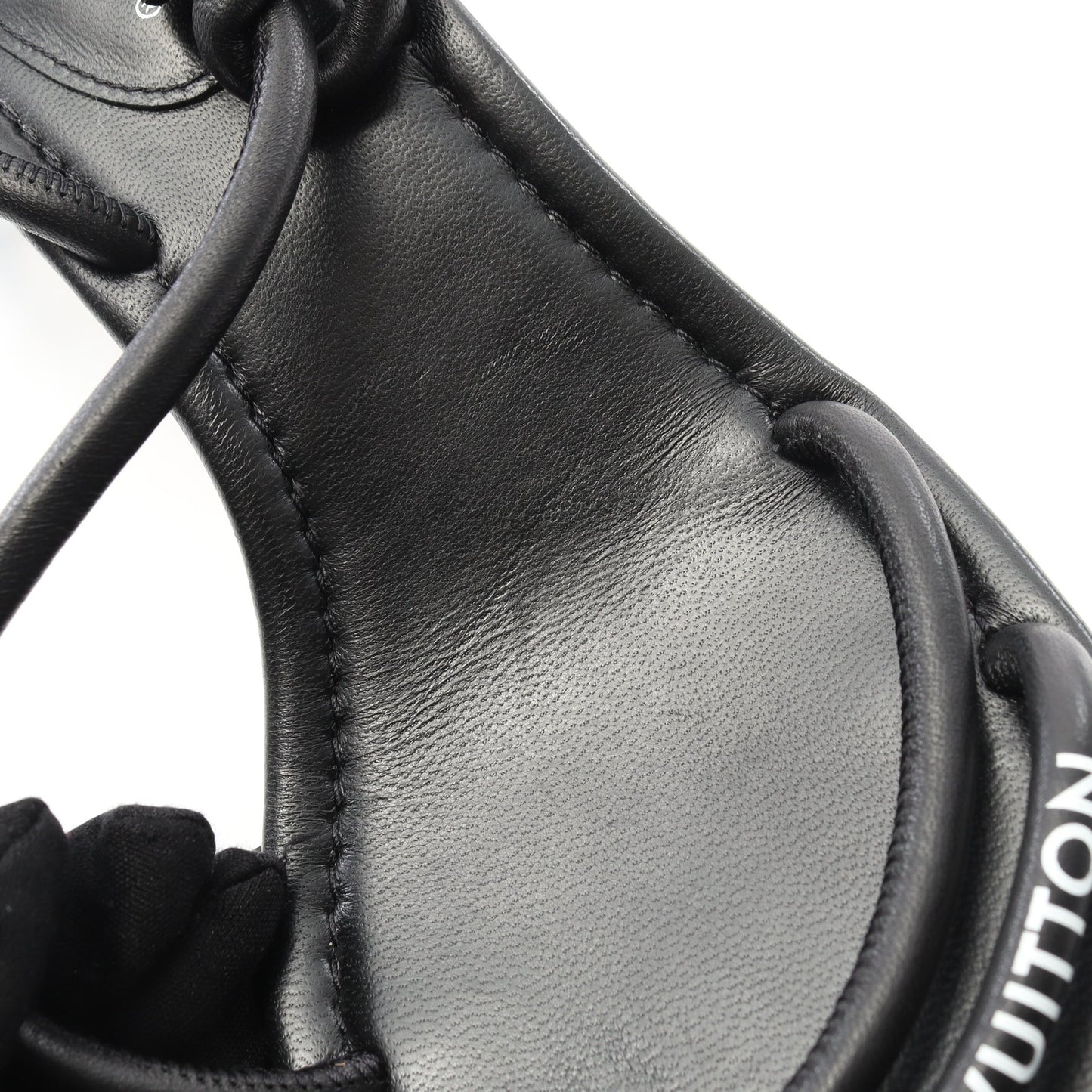 アイコンロゴ サンダル レザー ブラック ルイヴィトン シューズ LOUIS VUITTON