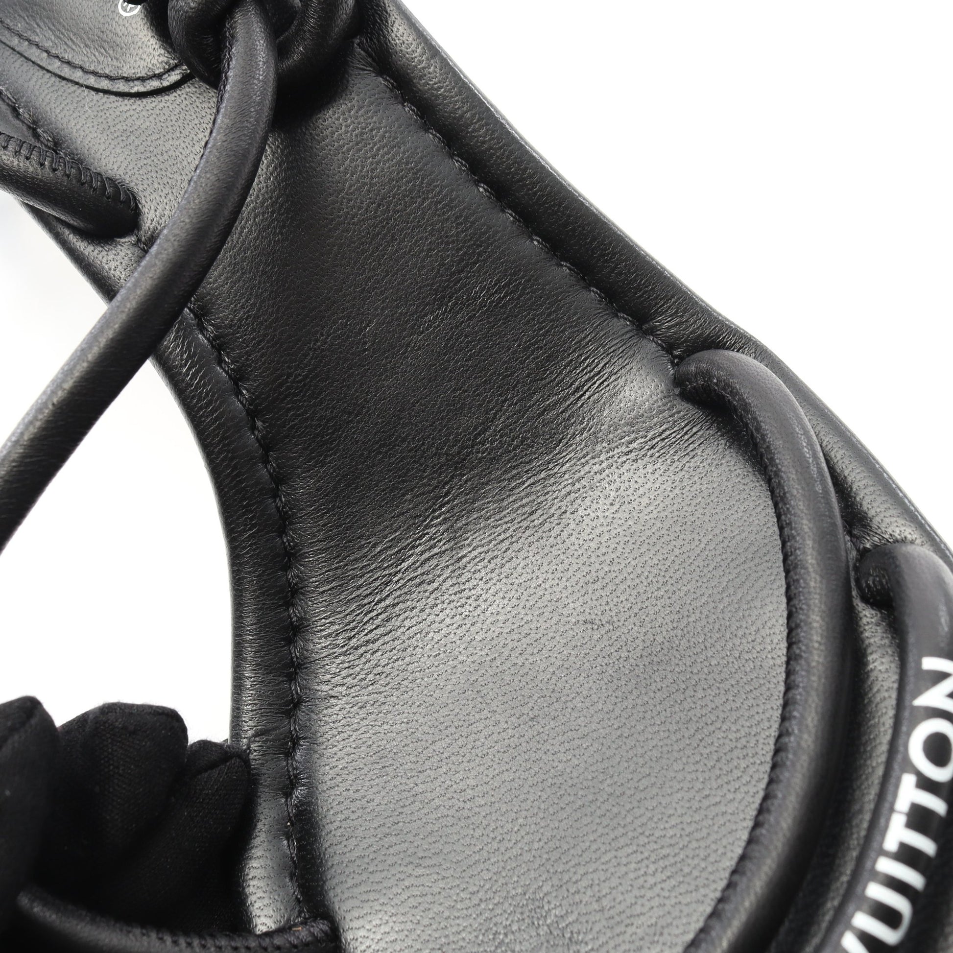 アイコンロゴ サンダル レザー ブラック ルイヴィトン シューズ LOUIS VUITTON