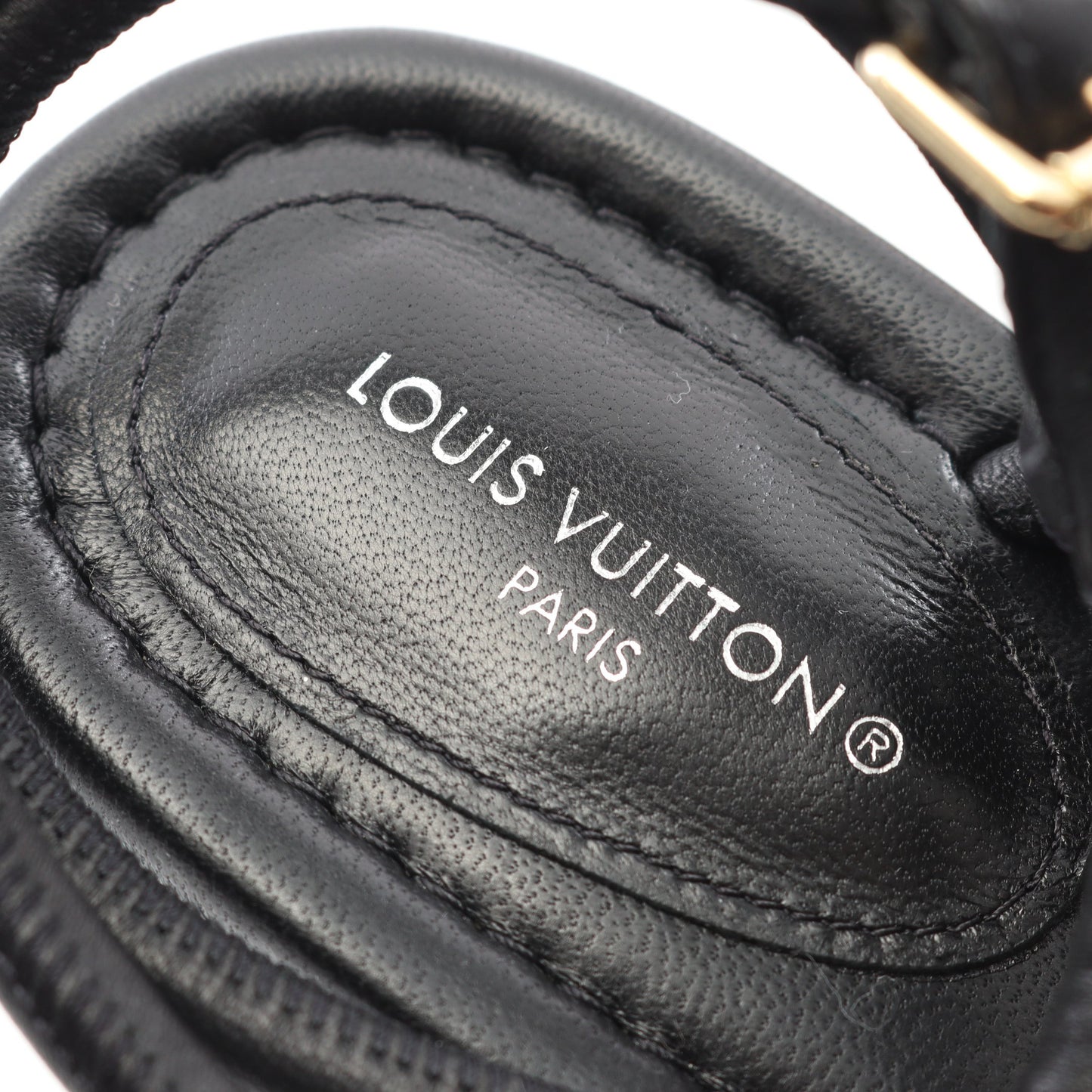 アイコンロゴ サンダル レザー ブラック ルイヴィトン シューズ LOUIS VUITTON
