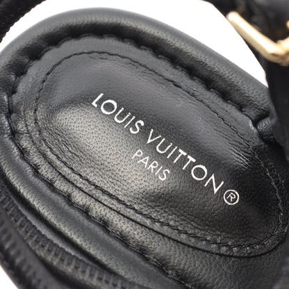 アイコンロゴ サンダル レザー ブラック ルイヴィトン シューズ LOUIS VUITTON