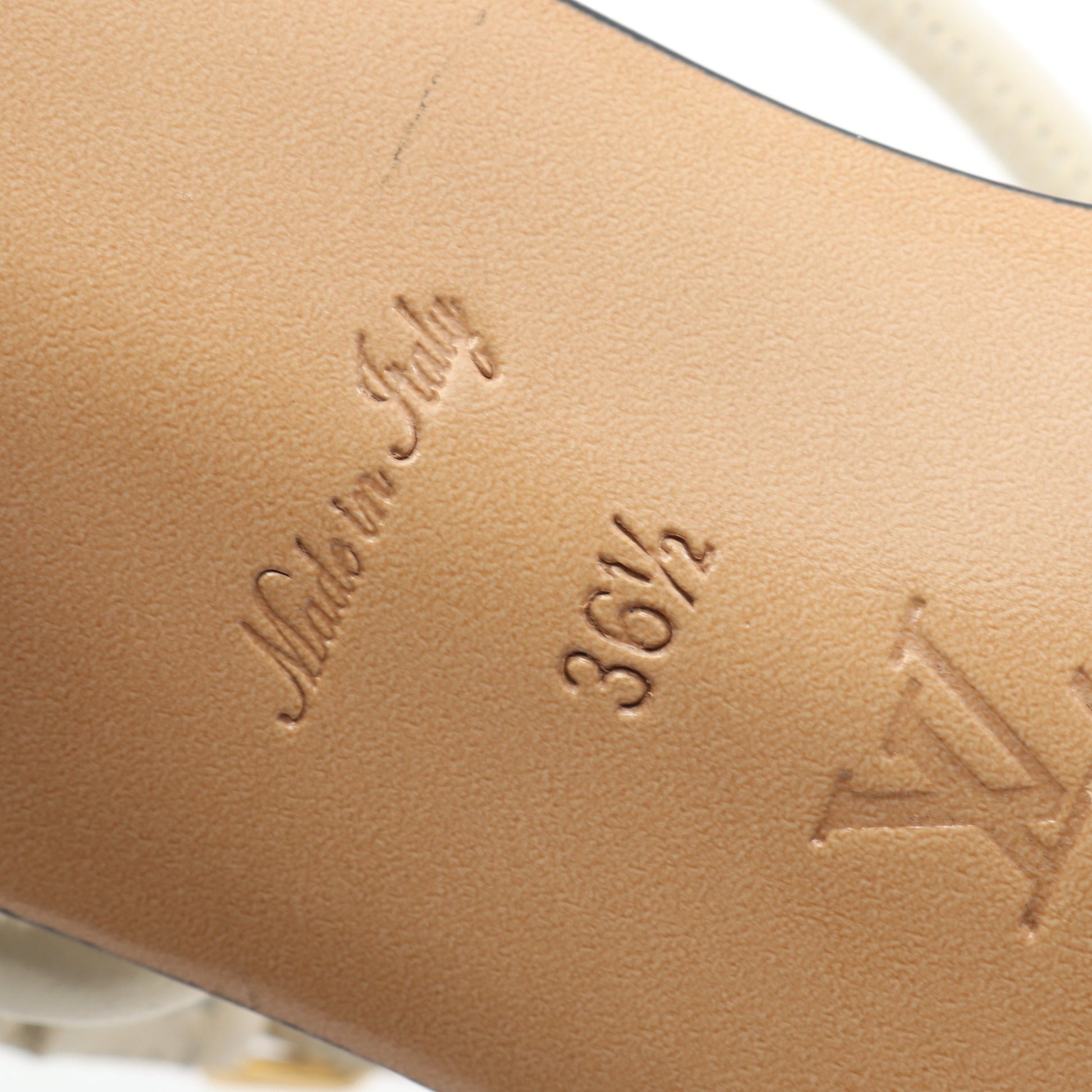 アイコンロゴ サンダル レザー ホワイト ルイヴィトン シューズ LOUIS VUITTON