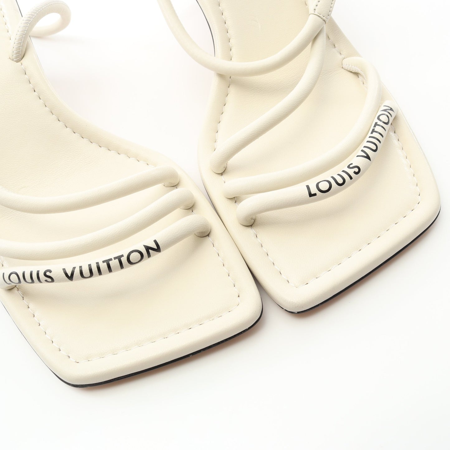 アイコンロゴ サンダル レザー ホワイト ルイヴィトン シューズ LOUIS VUITTON