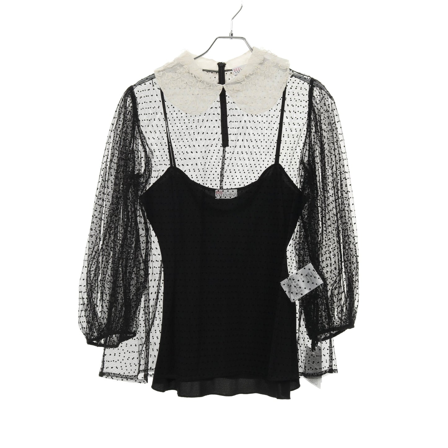 チュールレース ブラウス ブラック アイボリー レッドヴァレンティノ  