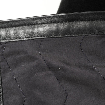 ロングムートンジレ ベスト シープファー ブラック エルメス アウター HERMES