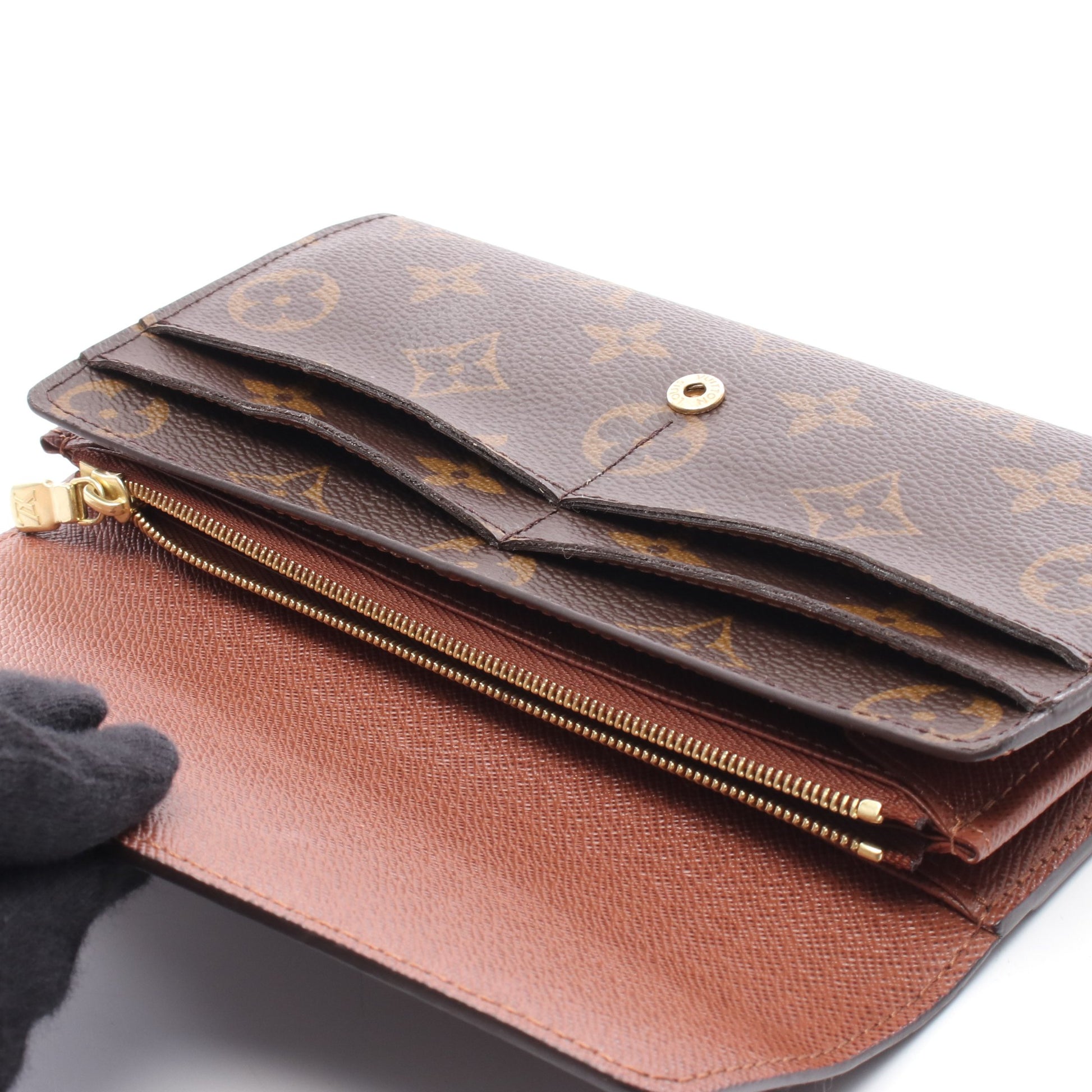 ポルトフォイユ サラ モノグラム 二つ折り長財布 PVC ブラウン ルイ  