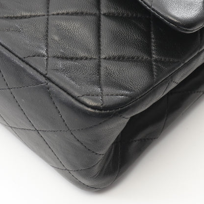 マトラッセ ダブルフラップ Wチェーンショルダーバッグ ラムスキン ブラック ゴールド金具 シャネル バッグ CHANEL