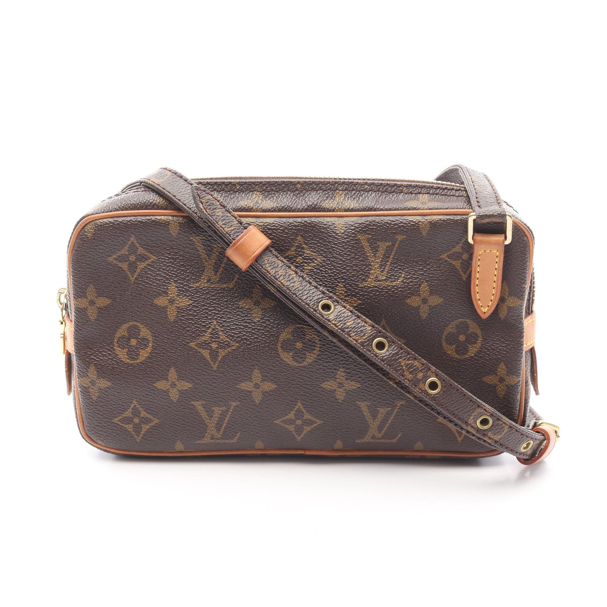 マルリーバンドリエール モノグラム ショルダーバッグ PVC レザー ブラウン ルイヴィトン バッグ LOUIS VUITTON