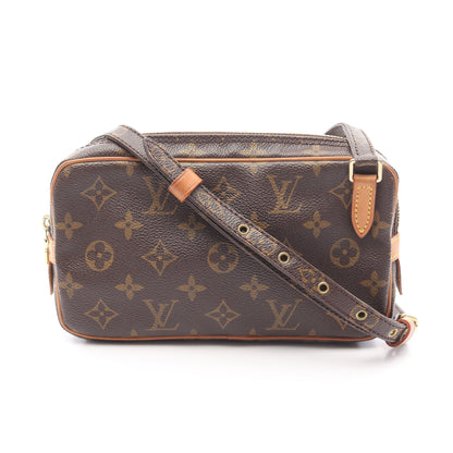 マルリーバンドリエール モノグラム ショルダーバッグ PVC レザー ブラウン ルイヴィトン バッグ LOUIS VUITTON