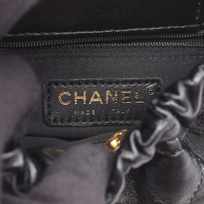 バニティバッグ チェーンショルダーバッグ レザー ブラック ゴールド金具 2WAY シャネル バッグ CHANEL