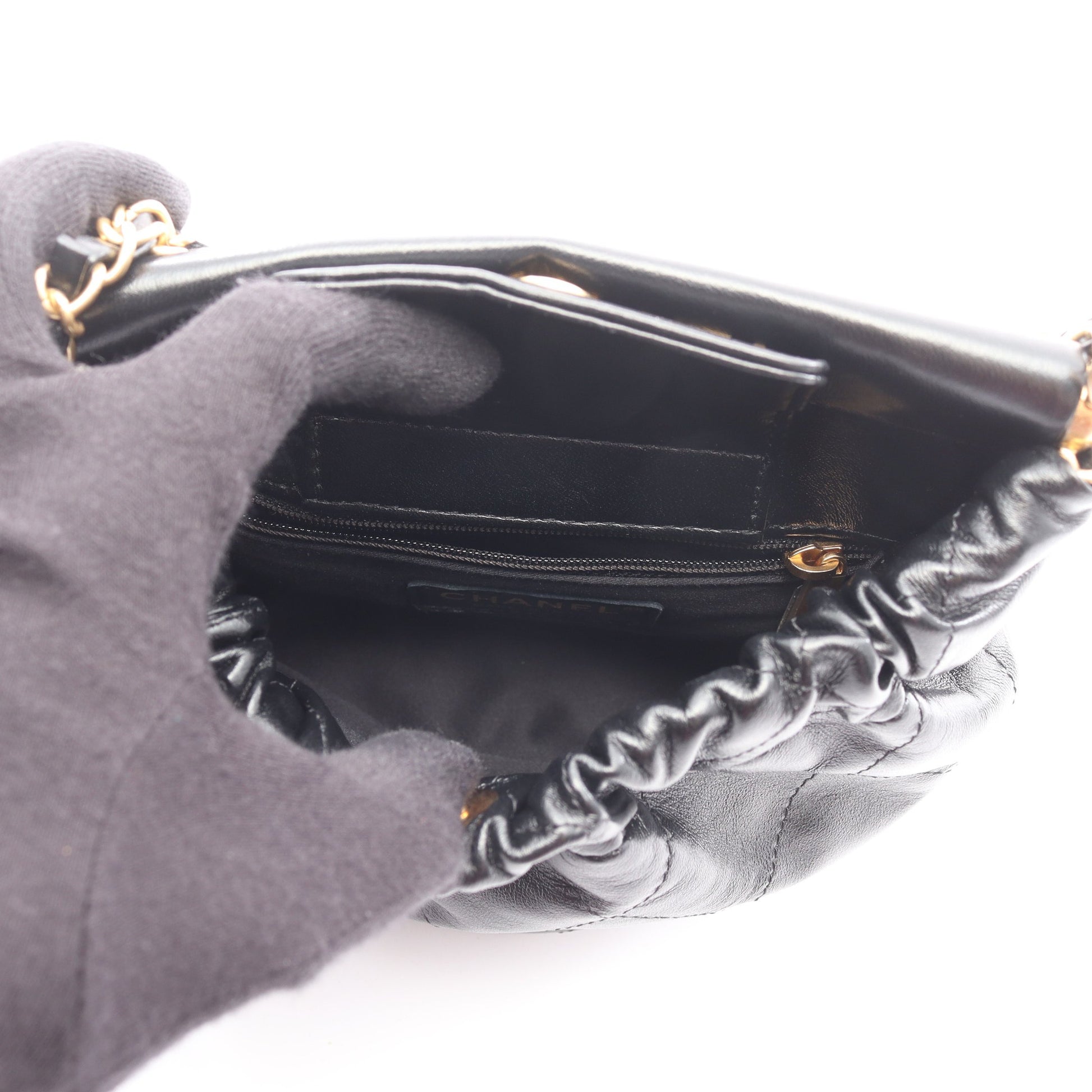 バニティバッグ チェーンショルダーバッグ レザー ブラック ゴールド金具 2WAY シャネル バッグ CHANEL