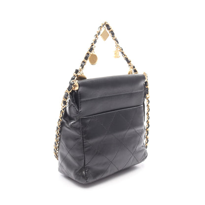 バニティバッグ チェーンショルダーバッグ レザー ブラック ゴールド金具 2WAY シャネル バッグ CHANEL