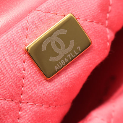 CHANEL 22 ミニ チェーンショルダーバッグ レザー ピンク ゴールド金具 2WAY シャネル バッグ CHANEL