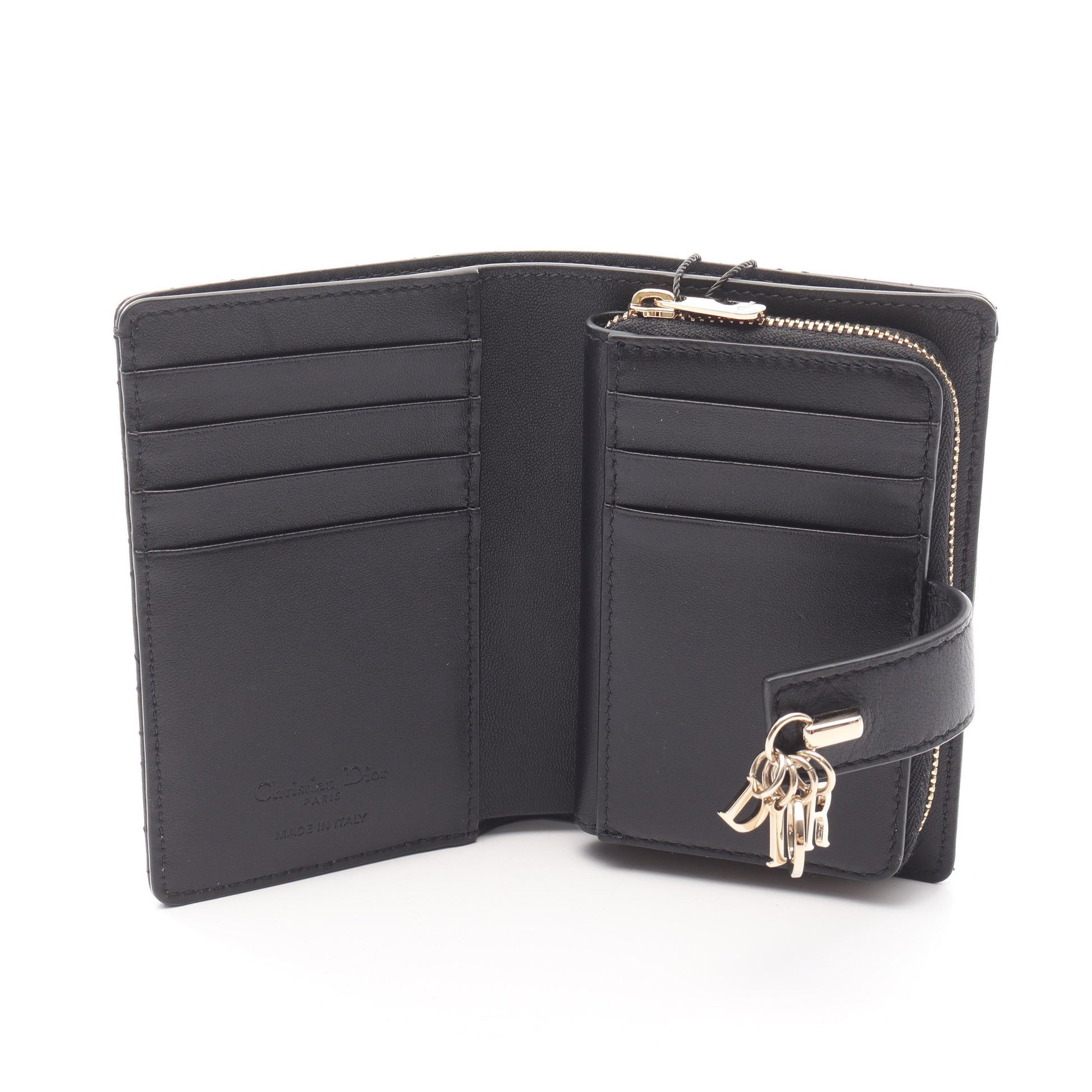 My Dior Dittany ウォレット カナージュ 二つ折り財布 レザー ブラック  