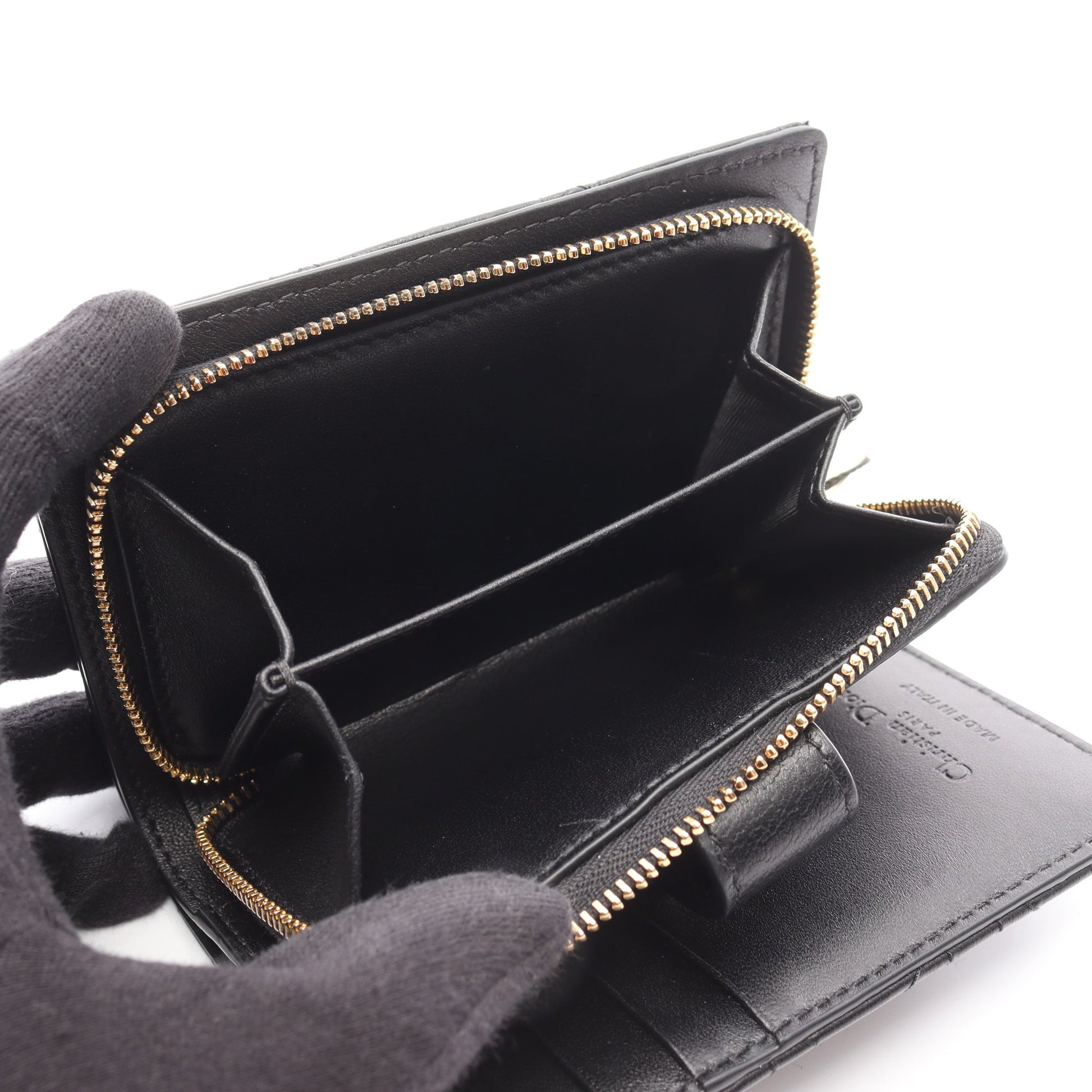 My Dior Dittany ウォレット カナージュ 二つ折り財布 レザー ブラック  