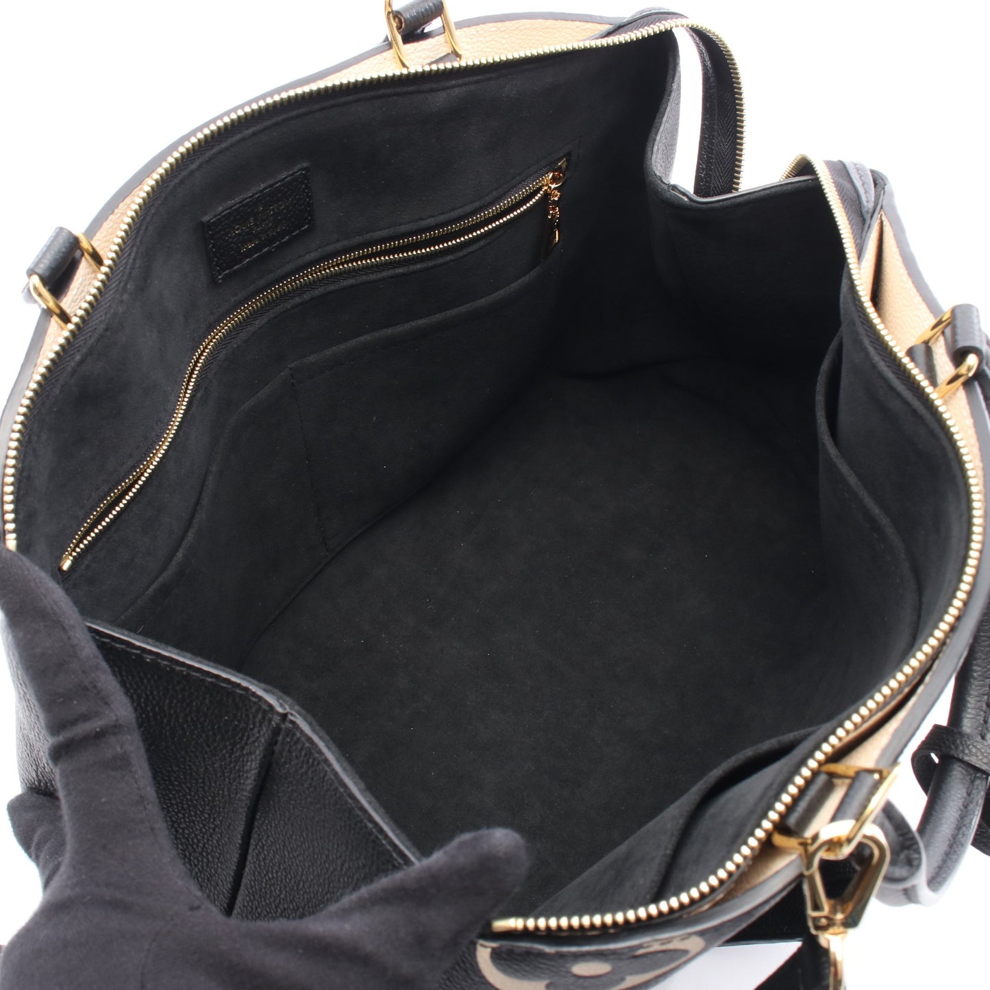 グラン パレMM バイカラー モノグラムアンプラント ハンドバッグ レザー ブラック ベージュ 2WAY ルイヴィトン バッグ LOUIS VUITTON