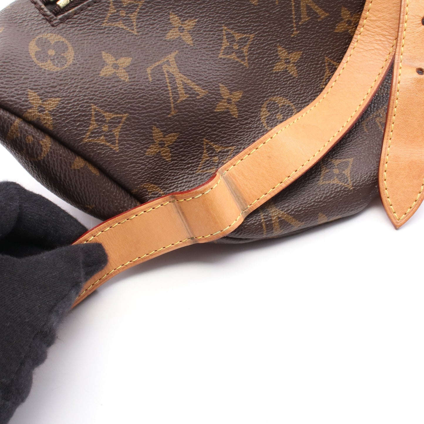 バムバッグ モノグラム ボディバッグ ウエストバッグ PVC レザー ブラウン ルイヴィトン バッグ LOUIS VUITTON