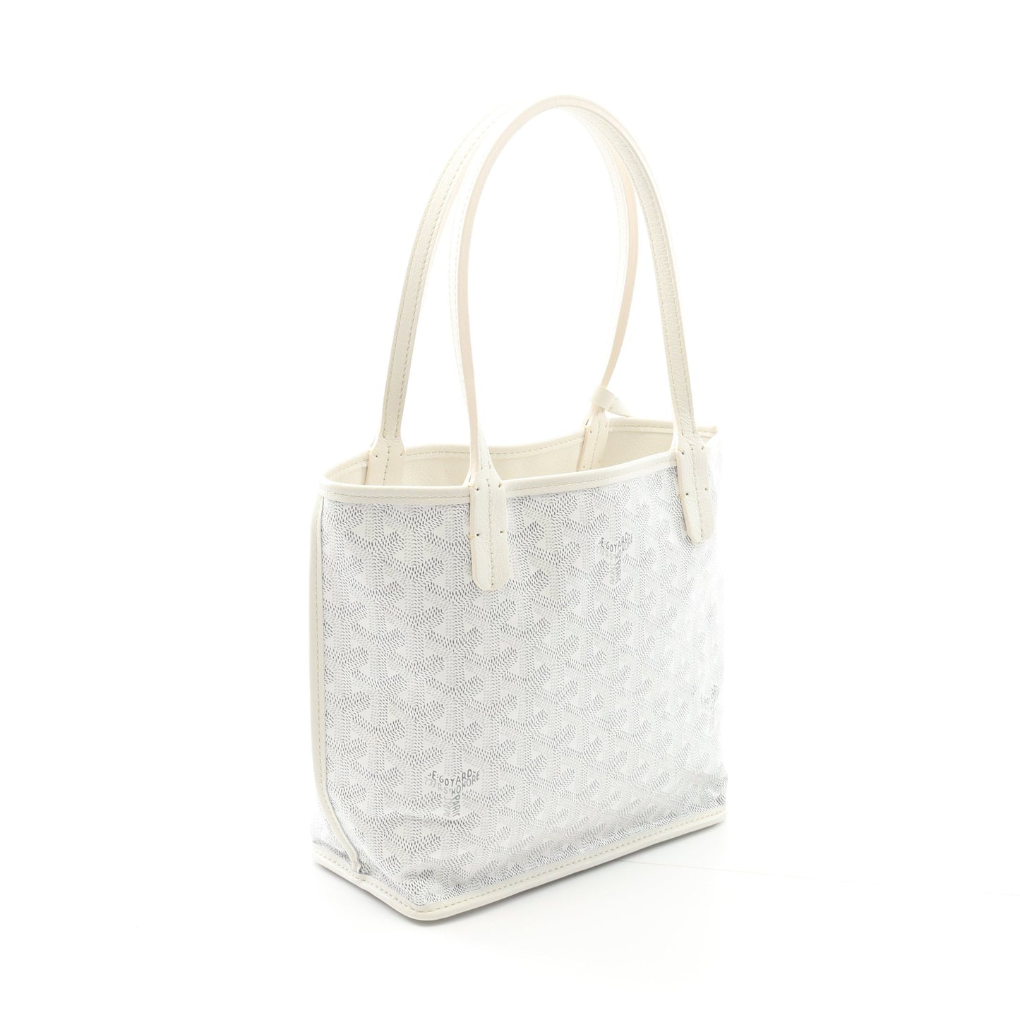アンジュ ミニポーチ ハンドバッグ トートバッグ コーティングキャンバス レザー ホワイト ゴヤール バッグ GOYARD
