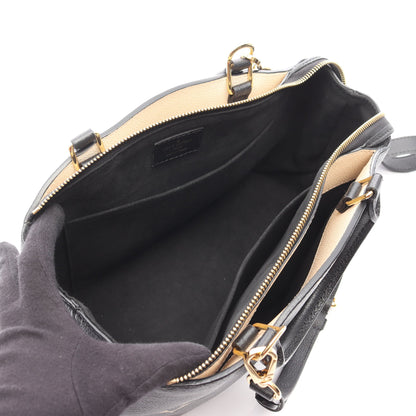 プティ パレPM バイカラーモノグラムアンプラント ハンドバッグ レザー ブラック ベージュ 2WAY ルイヴィトン バッグ LOUIS VUITTON