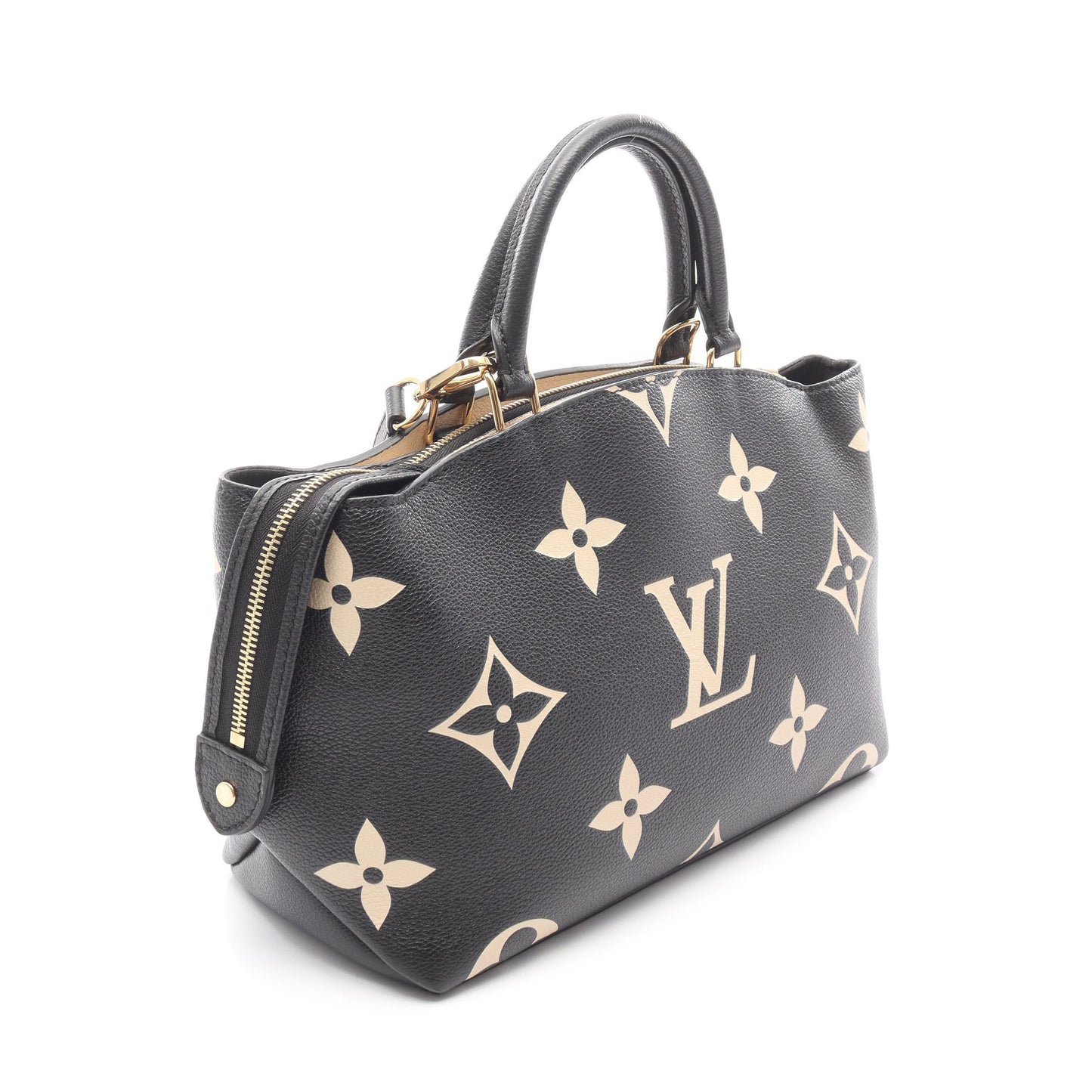 プティ パレPM バイカラーモノグラムアンプラント ハンドバッグ レザー ブラック ベージュ 2WAY ルイヴィトン バッグ LOUIS VUITTON