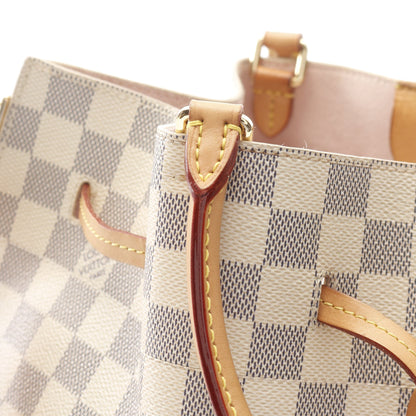 ジロラッタ ダミエアズール ローズバレリーヌ ハンドバッグ トートバッグ PVC レザー ホワイト 2WAY ルイヴィトン バッグ LOUIS VUITTON