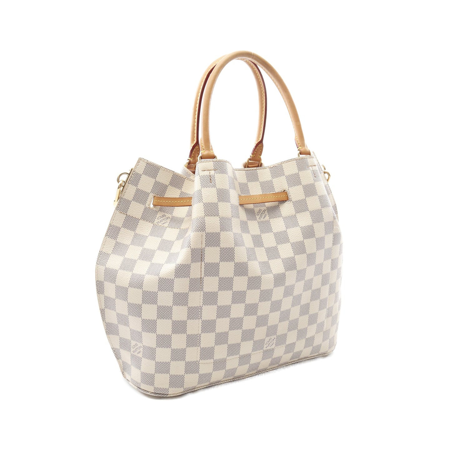 ジロラッタ ダミエアズール ローズバレリーヌ ハンドバッグ トートバッグ PVC レザー ホワイト 2WAY ルイヴィトン バッグ LOUIS VUITTON