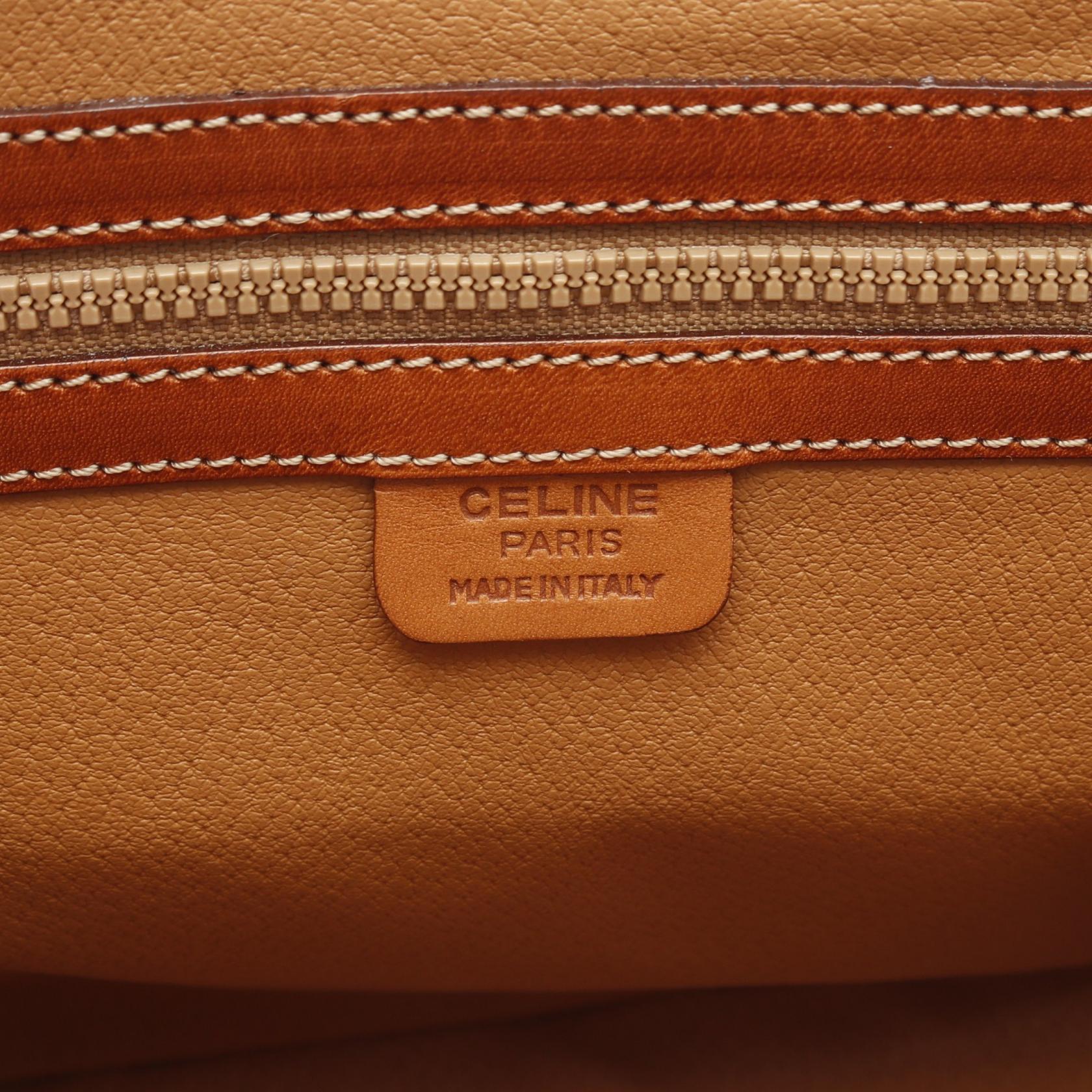 マカダム ハンドバッグ PVC レザー ブラウン 2WAY セリーヌ バッグ CELINE