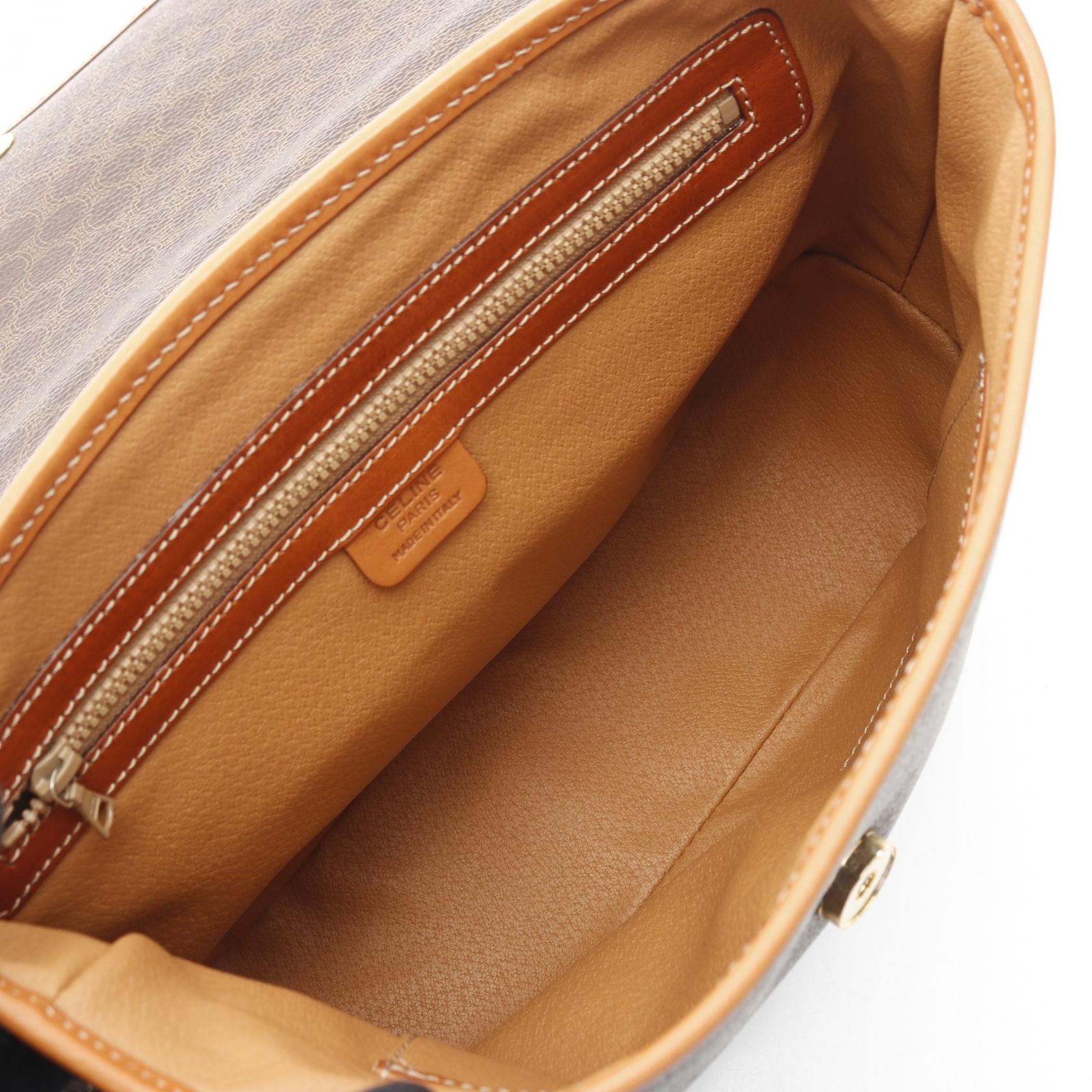 マカダム ハンドバッグ PVC レザー ブラウン 2WAY セリーヌ バッグ CELINE