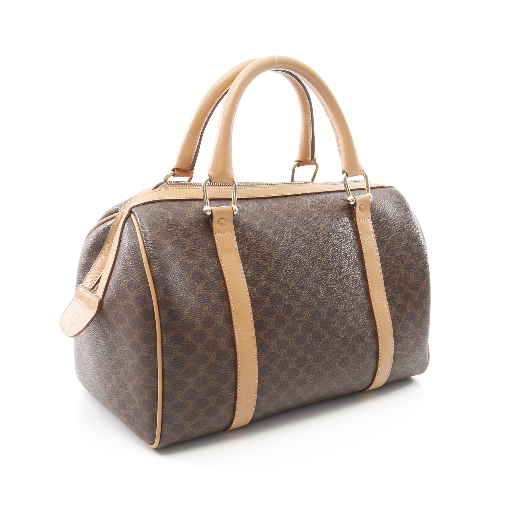 マカダム ミニボストンバッグ PVC レザー ブラウン セリーヌ バッグ CELINE