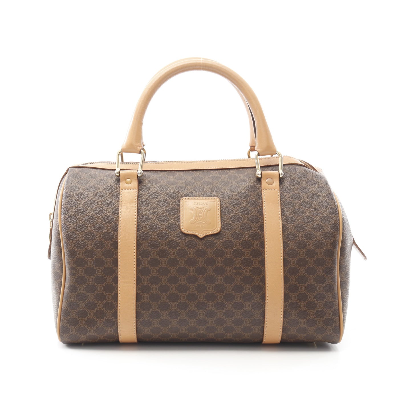 マカダム ミニボストンバッグ PVC レザー ブラウン セリーヌ バッグ CELINE