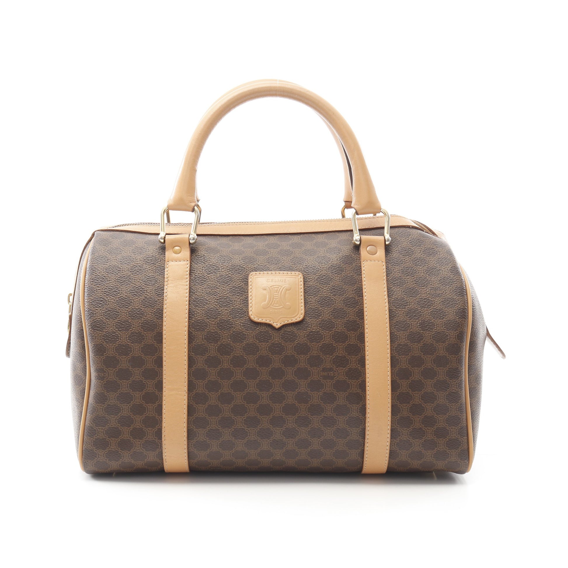 マカダム ミニボストンバッグ PVC レザー ブラウン セリーヌ バッグ CELINE