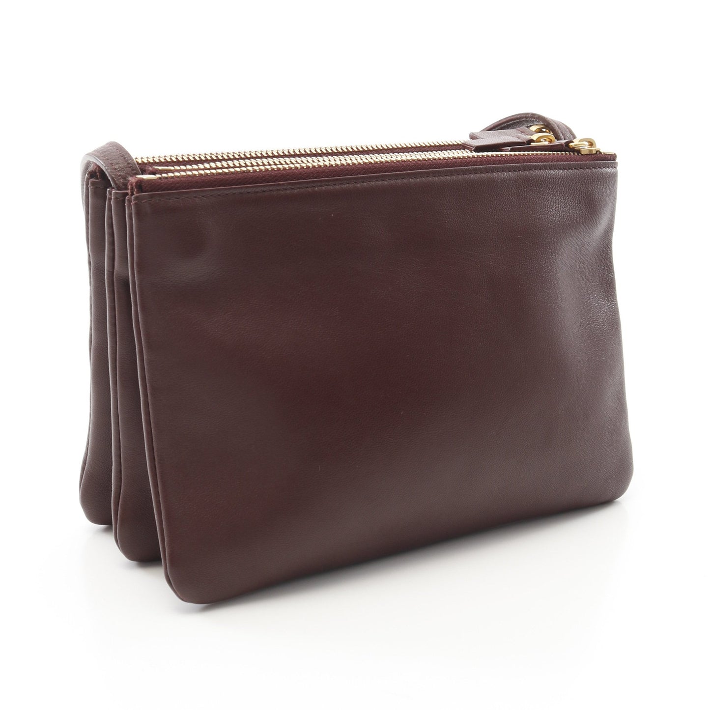 TRIO SMALL トリオ スモール ショルダーバッグ レザー ボルドー セリーヌ バッグ CELINE