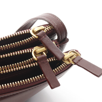 TRIO SMALL トリオ スモール ショルダーバッグ レザー ボルドー セリーヌ バッグ CELINE