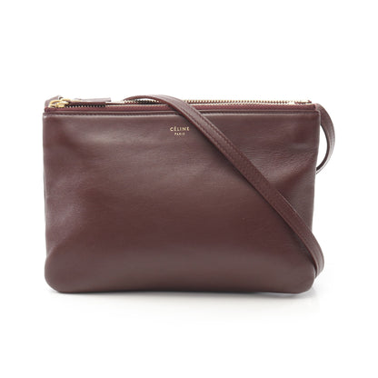 TRIO SMALL トリオ スモール ショルダーバッグ レザー ボルドー セリーヌ バッグ CELINE