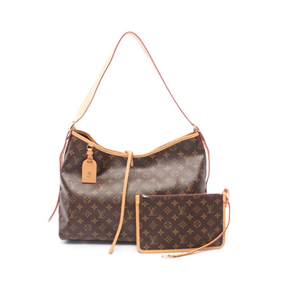 キャリーオール NM MM モノグラム ショルダーバッグ PVC レザー ブラウン ルイヴィトン バッグ LOUIS VUITTON