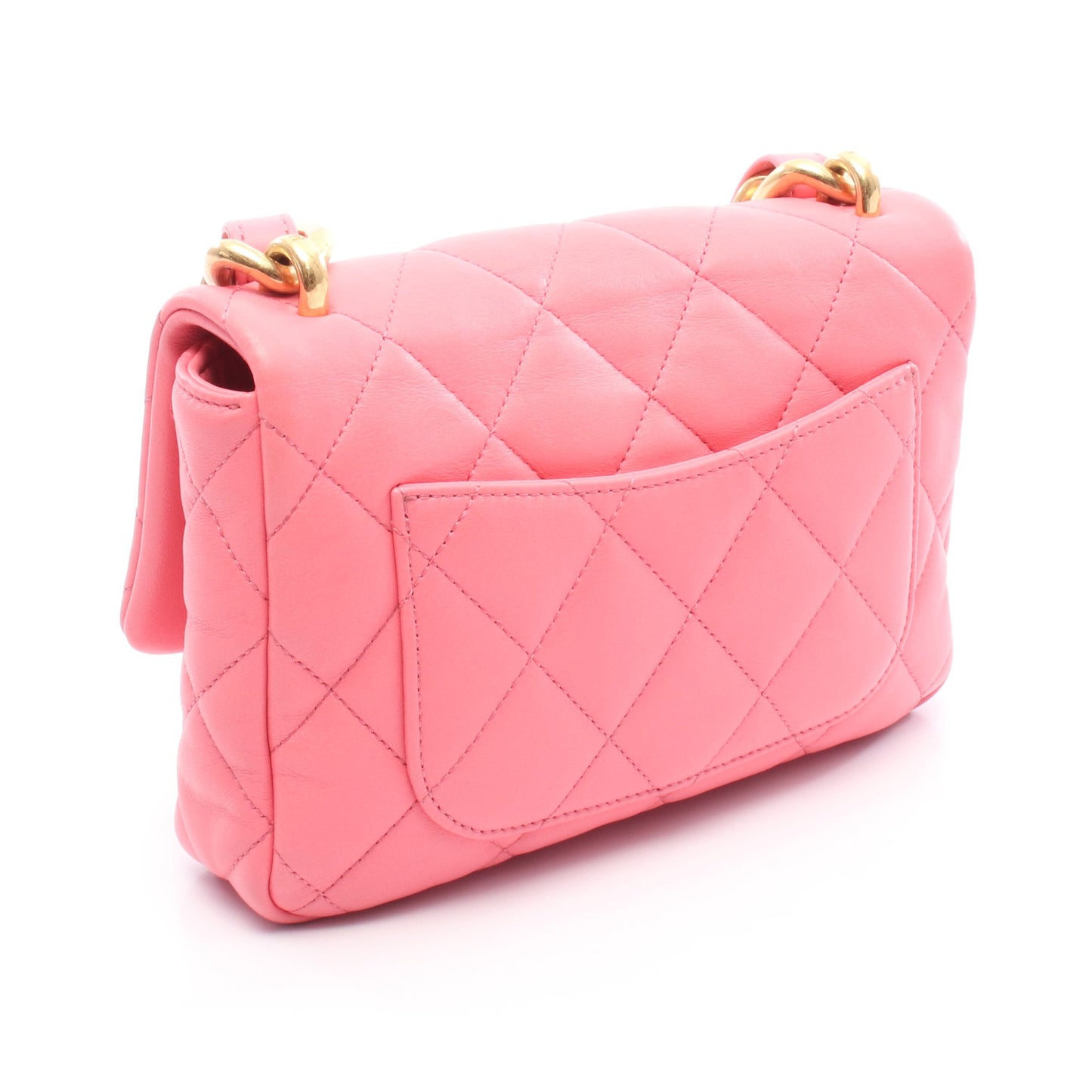 マトラッセ チェーンショルダーバッグ レザー ピンク ゴールド金具 シャネル バッグ CHANEL