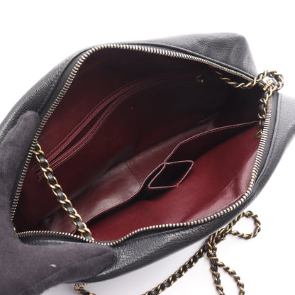 ココマーク Wチェーンショルダーバッグ レザー ブラック ゴールド金具 シャネル バッグ CHANEL