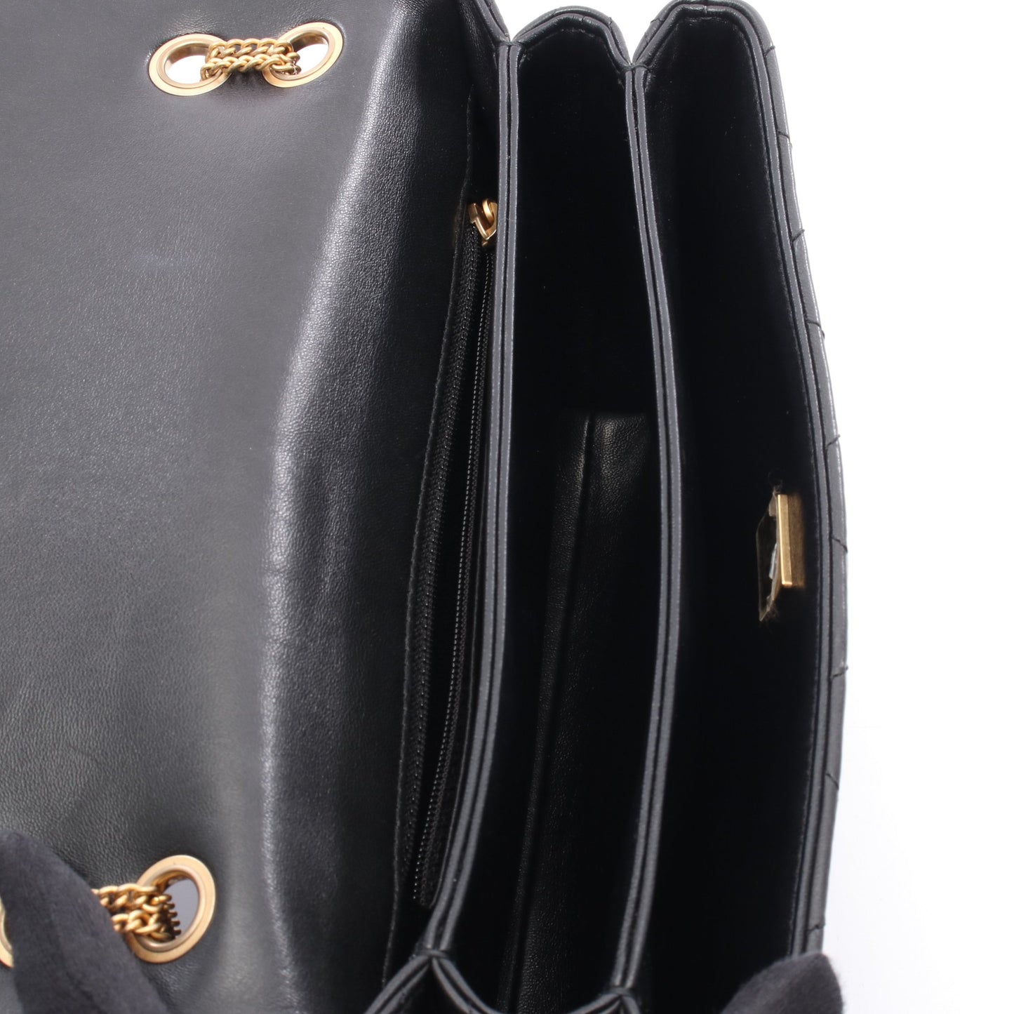 19 ディズヌフ マトラッセ チェーンショルダーバッグ ラムスキン ブラック ゴールド金具 シャネル バッグ CHANEL