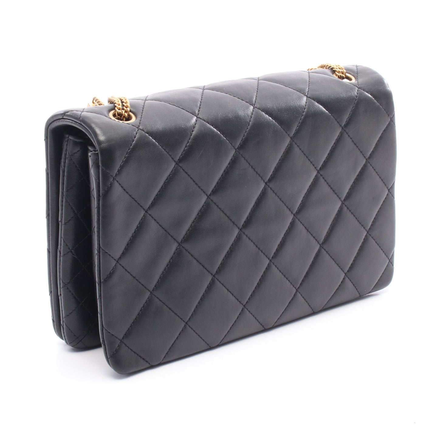 19 ディズヌフ マトラッセ チェーンショルダーバッグ ラムスキン ブラック ゴールド金具 シャネル バッグ CHANEL