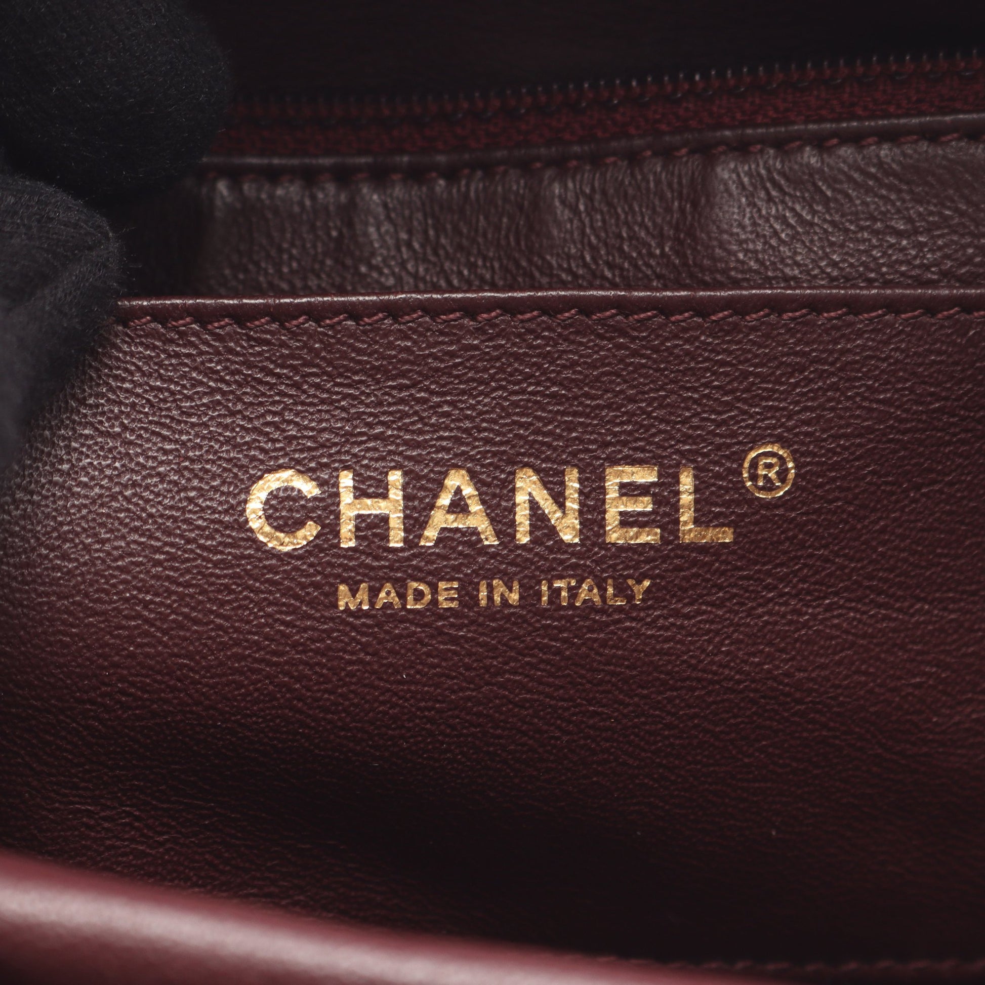 ココマーク Wチェーンショルダーバッグ レザー ボルドー ゴールド金具 シャネル バッグ CHANEL