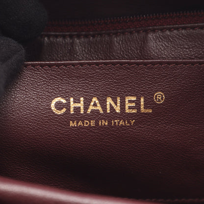 ココマーク Wチェーンショルダーバッグ レザー ボルドー ゴールド金具 シャネル バッグ CHANEL