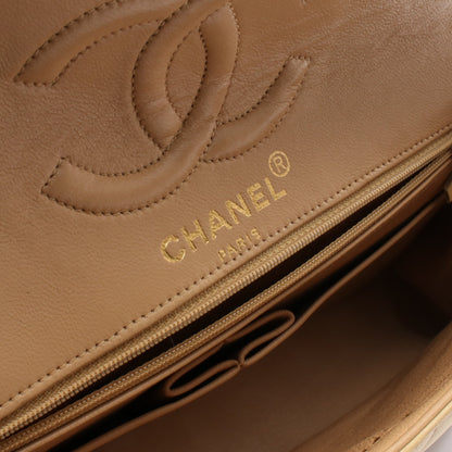 マトラッセ パリ限定 Wフラップ Wチェーンショルダーバッグ ラムスキン ベージュ コンビ金具 シャネル バッグ CHANEL