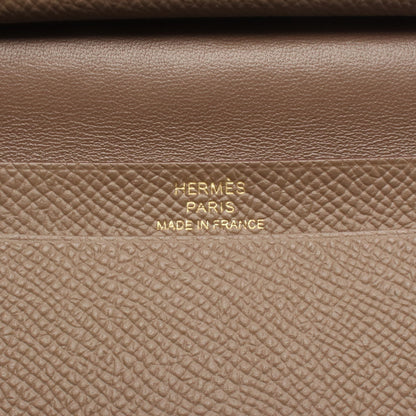 ベアンミニ エトゥープ カードケース ヴォーエプソン グレーブラウン ゴールド金具 W刻印 エルメス 財布・小物 HERMES