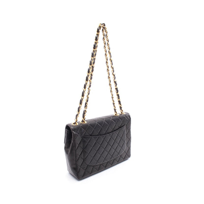 デカマトラッセ 30 シングルフラップ Wチェーンショルダーバッグ ラムスキン ブラック ゴールド金具 シャネル バッグ CHANEL