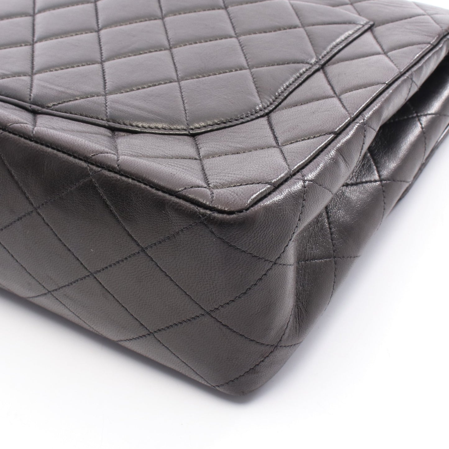 デカマトラッセ 30 シングルフラップ Wチェーンショルダーバッグ ラムスキン ブラック ゴールド金具 シャネル バッグ CHANEL