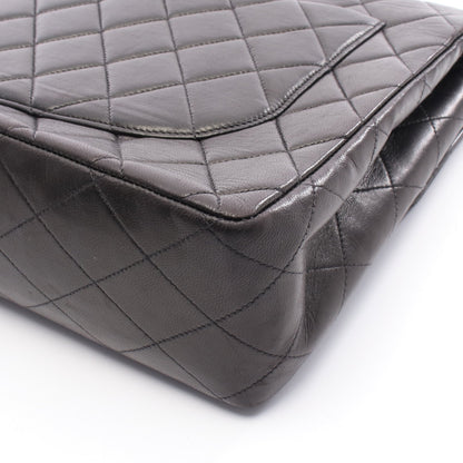 デカマトラッセ 30 シングルフラップ Wチェーンショルダーバッグ ラムスキン ブラック ゴールド金具 シャネル バッグ CHANEL
