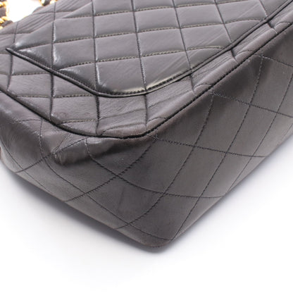 デカマトラッセ 30 シングルフラップ Wチェーンショルダーバッグ ラムスキン ブラック ゴールド金具 シャネル バッグ CHANEL