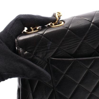 デカマトラッセ 30 シングルフラップ Wチェーンショルダーバッグ ラムスキン ブラック ゴールド金具 シャネル バッグ CHANEL