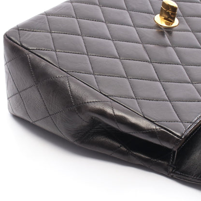 デカマトラッセ 30 シングルフラップ Wチェーンショルダーバッグ ラムスキン ブラック ゴールド金具 シャネル バッグ CHANEL