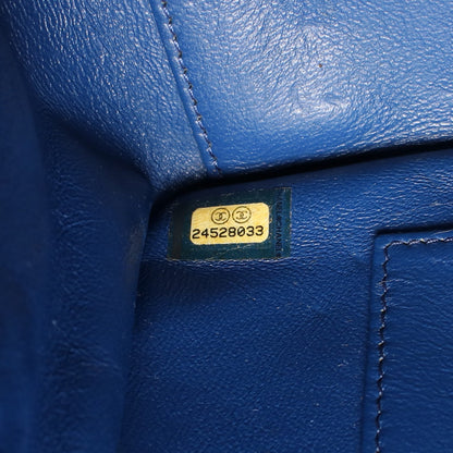 ビジネスアフィニティ マトラッセ チェーンショルダーバッグ キャビアスキン ブルー ゴールド金具 2WAY シャネル バッグ CHANEL